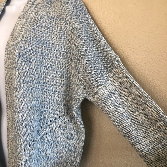 Gap Pointelle Ribbed Trim Open Front Cardigan Sweater Size Medium - Picture 6 of 14